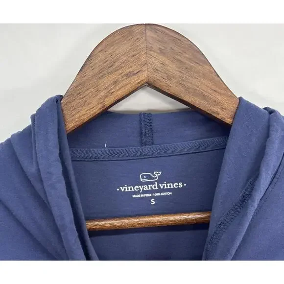 Vineyard Vines Sweatshirt Men's Small Hooded Pullover Flag Whale Logo VV 98 - Picture 4 of 4
